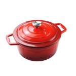 Smte 2 PC Cast Iron Pot With Lid Red With Keychain