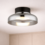 Volta Metal And Glass LED Ceiling Light - Smoke