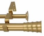 Meriville 1-INCH Diameter Oakley Telescoping Double Window Treatment Curtain Rod 84-INCH To 120-INCH Royal Gold