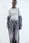 Ribbed Jersey Top - Light Grey Marl