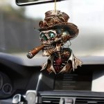 Mystic Western Cowboy Skull Acrylic Ornament - Retro Style Perfect For Home & Holiday Decor