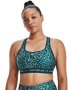 Women's Armour Mid Crossback Print Sports Bra - Tourmaline Teal / XS