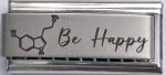 9MM Laser Italian Charm - Be Happy Superlink
