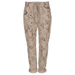 Multi Heart Word Print Pants - Taupe L xl
