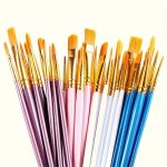 10PCS Paint Brushes Set Artist Paintbrush Round Pointed Flat Head For Acrylic Painting Oil Watercolor Painting Canvas Board Prof