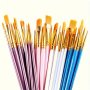 10PCS Paint Brushes Set Artist Paintbrush Round Pointed Flat Head For Acrylic Painting Oil Watercolor Painting Canvas Board Professional Acrylic Paint Brushes For Various Artists