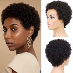 Afro Kinky Curly Human Hair Short Wigs For Women Full And Fluffy Machine Made Wig Human Hair Pixie Cut Natural Looking Glueless