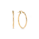 Yellow Gold & Sterling Silver Small Twisted Hoop Earrings