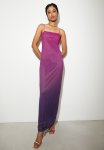 Strappy Mesh Slip Dress - Berry Ombre