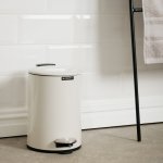 Round Gloss Finish Pedal Bin 3L Cream