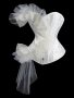 Ruffle Strapless Corset Bustier Tummy Control Lace Up Jacquard Body Shaper Women's Lingerie & Shapewear