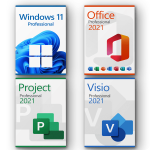Microsoft Windows 11 Professional + Office 2021 Professional Plus + Project 2021 Professional + Visio 2021 Professional Bundle