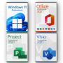 Microsoft Windows 11 Professional + Office 2021 Professional Plus + Project 2021 Professional + Visio 2021 Professional Bundle