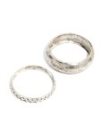 Antique Silver Textured Thick And Thin Bangles 2-PACK