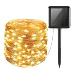 Outdoor Solar Copper Wire Lamp Garden Fairy Tale Lamp Fairy Flower Wreath 8-MODE Lighting Terrace Tree Christmas Wedding Party D