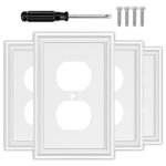 White Decorative Outlet Covers Wall Plates Natural Material Electric Receptacle Cover Switch Plate Outlet Cover - Modern Style 1