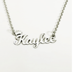 JBSA6NCS - Small Personalized Stainless Steel Crown Name Necklace