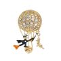 Witch Hot Air Balloon Crystal Brooch