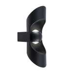 Crescent Aluminium Outdoor Wall Light Black
