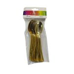 Gold Plastic Spoon Pack Of 8