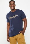 Textured Classic Logo T - Navy