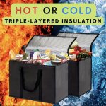 Xl large Insulated Bag: Keep Food Hot & Cold For Hours - Grocery Tote Soft Cooler Bag Pizza Warmer Lightweight & Sturdy Zipper