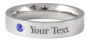 Stainless Steel Engraved Birthstone Ring - September - 14