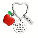 A Great Teacher Keychain Thank You Appreciation Gift Metal Key Ring Graduation Teacher's Day Gift