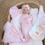 Wrap Set Swaddle Set Colourful Pastel Unicorn Amendments Set