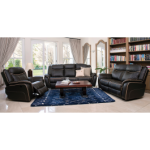 Trent 3 Piece 3 Action Lounge Suite In Leather Look Fabric Beige