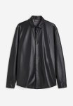 Regular Fit Coated Shirt - Black