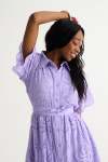 Lilac Fria Cotton Anglaise Dress - Purple XXL