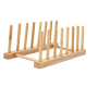 Multifunctional Plate Storage Rack Drainer Storage Holder Bamboo Dish Rack