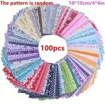 100PCS 10.16CM X 10.16CM Craft Fabric Bundle Squares Diy Sewing Quarters Bundle Precut Fabric Bundles For Precut Fabric Quilting