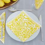 Animal Print Linen-look Napkin 25 Pack - Yellow