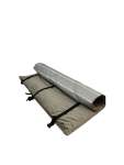 The Everlasting Comforter - Large 100CM X 120CM Stone Grey Striped Canvas & Grey Velvet