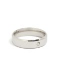 Mens Waterproof Stainless Steel Smooth Solitaire Cubic Zirconia Band Ring - M l