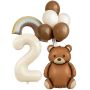 10 Piece Teddy Bear Birthday Balloon Decoration Set - Number Two