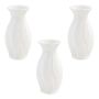 3 Pack - Large Wave-textured Tabletop Vase - White