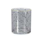 Tealight Holder Glass With Golden Ring 7X7.8CM Grey
