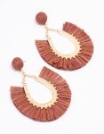Goldair Gold Raffia Fan Drop Earrings