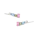 Colour Wave Ear Climber With Mixed Cubic Zirconia