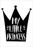 Monochrome My Little Princess - Acrylic Wall Print - 600MM X 600MM