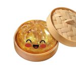 Giant Dumpling Stress Ball Big Squishy Steamed Bun Glitter Fidget Toy With Steamer Helps With Stress Relief Soft Squeeze Ball Fo