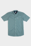 Slim Fit Check Short Sleeve Shirt - Green - 3XL Green