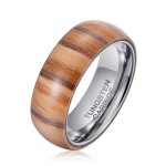 Men's Zebrawood Tungsten Ring - R-089 - 11
