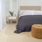 Waffle Blanket Throw Dark Grey
