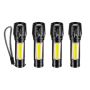 4 Pack Rechargeable LED Torch MINI Flashlight With Xpe+cob Light