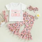 Daddy’s Little Chick Top With Bell Bottoms And Headband
