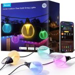 Rgbicw Outdoor String Lights - Smart Teardrop Bulbs With Music Sync